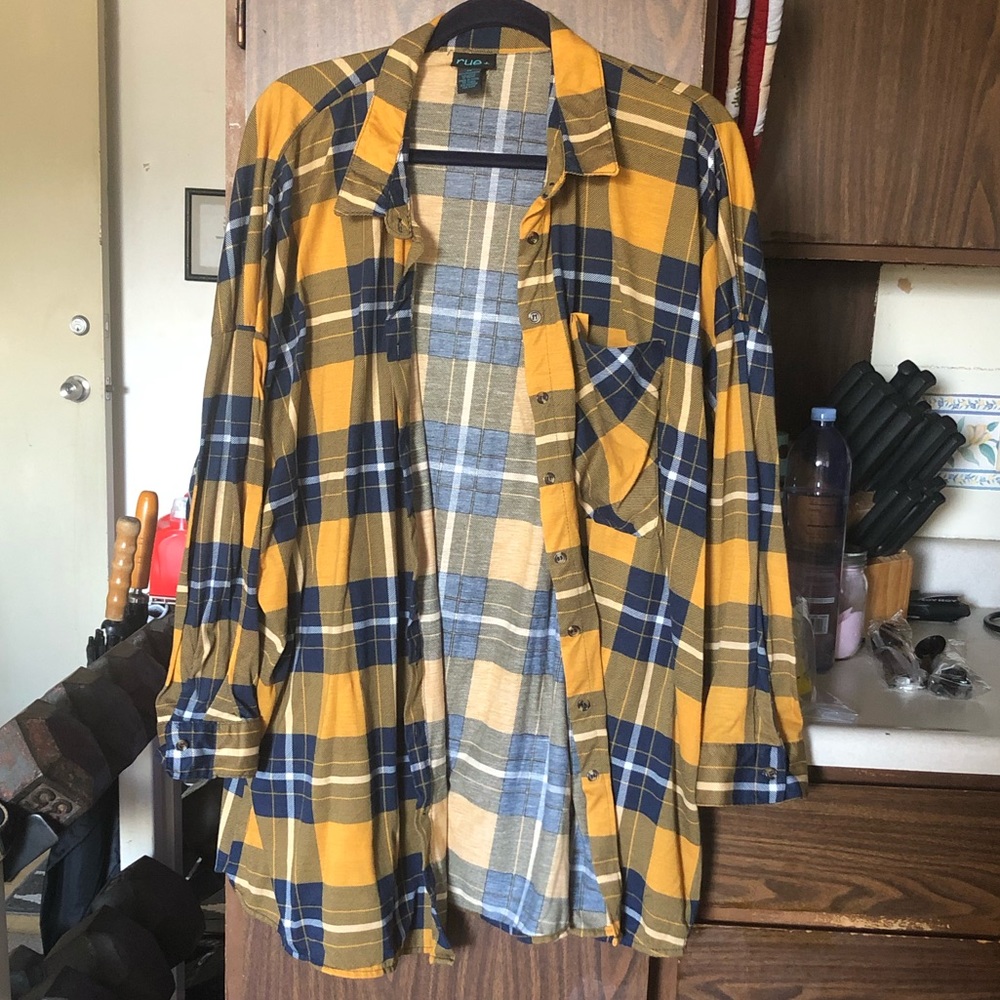 Rue21 flannel button down with side slits